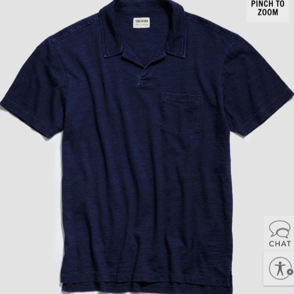 Indigo Slub Jersey Montauk Polo XL Very Lightly Worn - Picture 2 of 2
